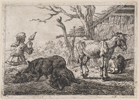 KG 04405
<br/>
Herderin met varkens en ezels
<br/>
<em>Laer, Pieter van (ca. 1599-1642/1654)</em>